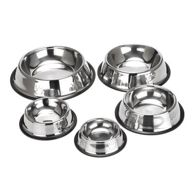 China Sturdy Customized Luxury Non-slip Bottom Viable Pet Bowl Stainless Steel Dog Bowl Sturdy Feeder for sale