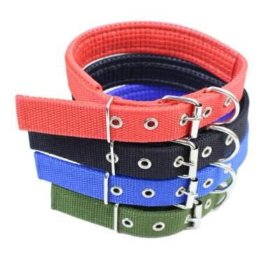 China Viable Dog Collar Basic Classic Padded Nylon Pet Collars Buckle Solid Color For Small Medium Large Dog Puppy for sale