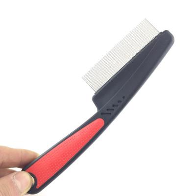 China Viable Pet Care Product Pet Lice Flea Comb Dog Comb Stainless Steel Cat Hair Remover Slicker Brush for Dogs Cats for sale