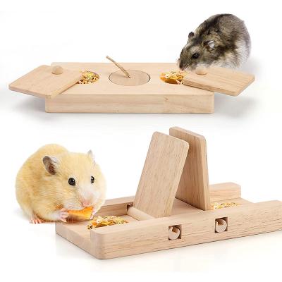 China Wooden Small Animal Enrichment Forager Toy for Small Pet, Wood Treat Hiding Puzzle for Hamster Hideout Toys for sale