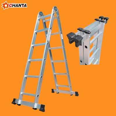 China Folding Ladders Double Side Aluminum Foldable Step Ladder Length 0.9m 1.2m 1.5m 1.8m 2.1m 2.4m for sale