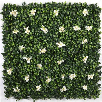 China Minimalist Artificial Simulation Plant Leaf Wall White Flower Milan Lawn High Thickening And Densification for sale