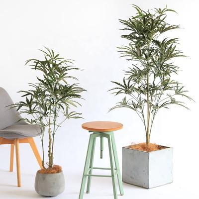 China Potted Minimalist Artificial Simulated Green Plant Fake Peacock Tree Indoor Living Room Landing Plant Simulated Fake Green Plant for sale