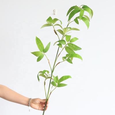 China Minimalist Artificia Leaf Zen Style Water Bamboo Leaf Fake Plant Leaf for sale