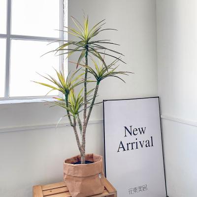 China Plastic Minimalist GL-6228 125cm Height Artificial Thorn Tree Kwai Tropical Palm Leaves Garden Decoration for sale