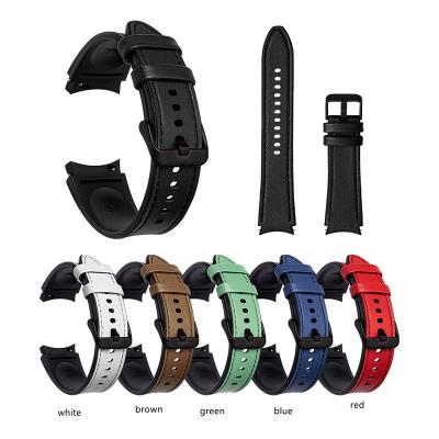 China High Quality Custom OEM 20mm TPU Leather Soft 22mm Leather Watch Band For Samsung Galaxy Watch 4 for sale