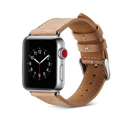 China 2019 Wholesale Leather Sports iwatch Strap Real Genuine Leather Watch Band For Apple Watch 38mm 42mm for sale