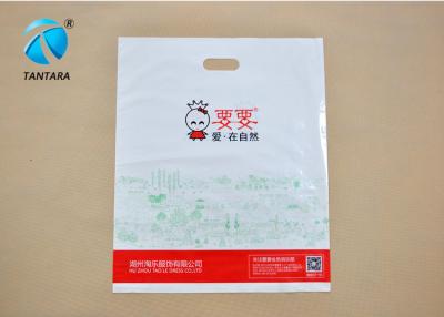 Chine Le pe recyclable fait sur commande de mode a découpé des sacs à provisions avec des matrices de nourriture de poignée à vendre