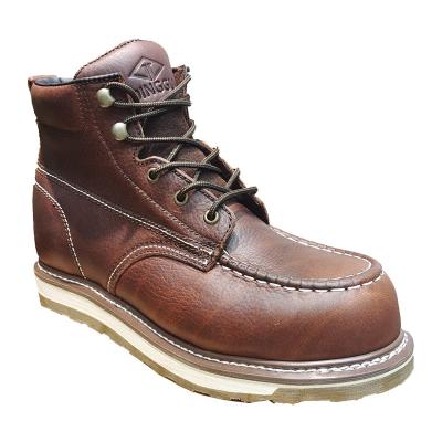 China Dinggu Goodyear Stylish Wearable Grade A+ Custom High Quality Welt Construction Safety Shoes Oil-Tumbled Cow Hide Outdoor Mens Safety Leather Boots for sale