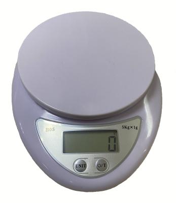 China With scale tray B05 style, ABS plastic digital display 5KG/0.1g electronic kitchen scale. for sale