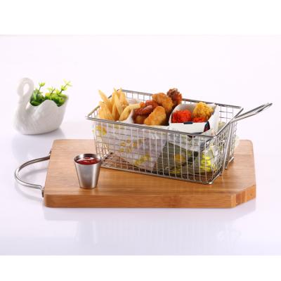 China Viable Handmade Frying French Fries Hamper Basket Kitchen Accessories Stainless Steel Fried Fries Basket for sale