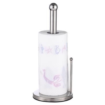 China Modern Stainless Steel Tissue Standing Rack For Kitchen Paper Holder Toilet Paper Holder for sale