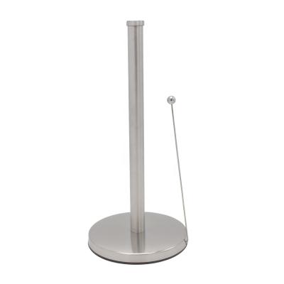 China Metal Paper Towel Rack Stainless Steel Standing Tissue Holder Perfect Modern Design For Kitchen for sale