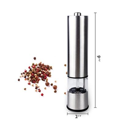 China Sustainable Wholesale Electric Stainless Steel Pepper Salt and Mill Automatic Salt and Pepper Grinder for sale