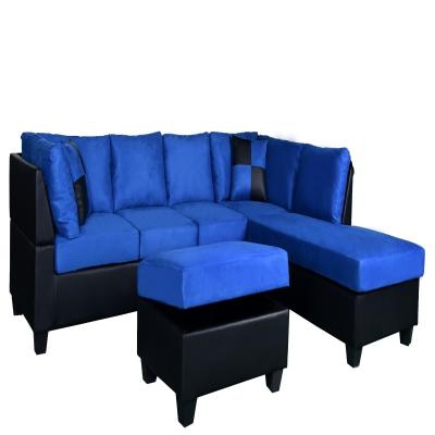 China Convertible Modern segmented sofa living room, L-shaped 3-seater fabric sofa with storage pedals for sale