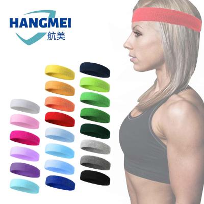 China HM-DX1006 Wicking Gym Workout Headband Quick Elastic Sports Moisture Running Headband Breathable Material Terry Cloth Sweat Headwear Seamless for sale