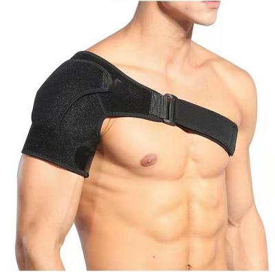 China Adjustable Sports Safty Shoulder Protector Sports Single Shoulder Support Belt Neoprene Bandage Pad Pain Relief Strap for sale