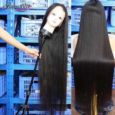 China Cheap Brazilian Hair Front Lace Wigs Transparent Wholesale Comfortable Healthy Raw Peruvian Virgin Hair Wig Full Lace 30 40 Inch Wig Straight for sale