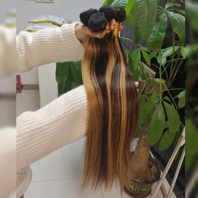 China Wholesale P4/27 Silky Straight Piano Color Bundles Brazilian Virgin Hair Grade 10A Bundles Straight Hair Wave Bundles For Braiding for sale