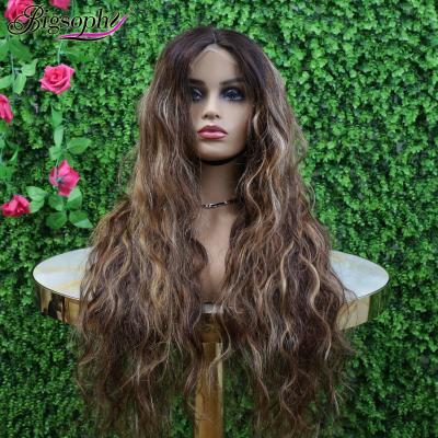 China Body Wave Brazilian Remy Hair Human Hair Lace Closure Wig, P427Brown Highlight Body Wave Human Hair Lace Front Wig, Natural Wave Hair in Piano for sale