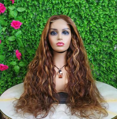 China Wholesale Price Silky Straight Unprocessed Virgin Raw Wave 180%250% Density Cuticle Aligned Honey Blonde Ombre Highlight Human Hair Lace Closure Wig for sale