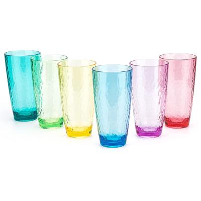 China Amazon Wine Stemless Glass Hot-selling Multi Colors Stemless Durable Shine Proof Acrylic Wine Glasses Customized Tumbler for sale