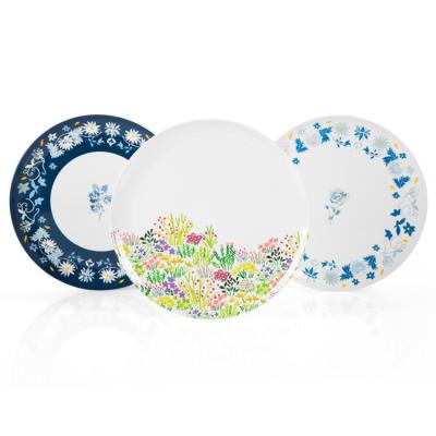 China Cheap Spring Festival Melamine Dish 10inch Grade Flower Design Dish Home Party Tableware Standable Dish for sale