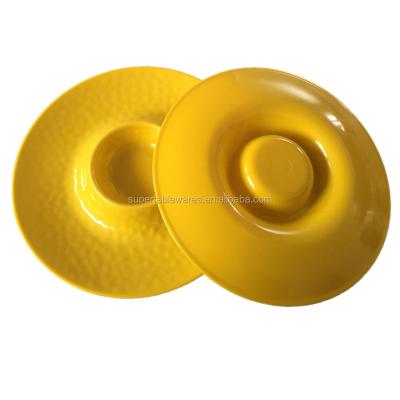 China Viable Wholesale Melamine Chip And Dip Bowl , 13 Inch Solid Color Serving Tray Round Plastic Serving Tray for sale