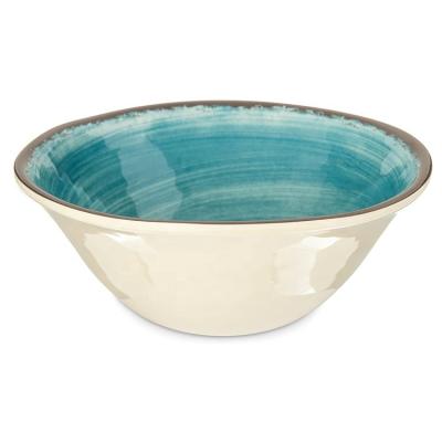 China Viable Hot Selling Wholesale Custom Printed Round 6.8 Inch Melamine Plastic Dinnerware Salad Bowl for sale