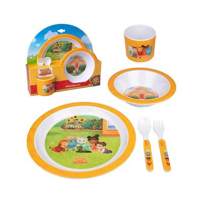 China Minimalist FREE SAMPLE Protective Kids Gift Melamine Baby Kids Dinnerware Set Eco-Friendly Dinnerware Set for sale