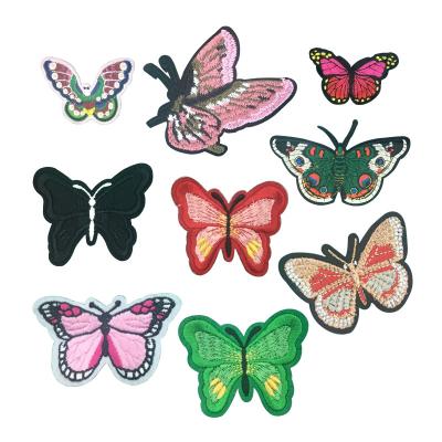 China Other ZD Manufacturers Spot Butterfly Fabric Processing Computer Embroidery Fabric Custom Label Wholesale for sale