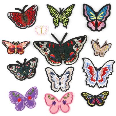 China ZD New Handmade Idea Colorful Butterfly Applique Fabric Embroidery Badges Butterfly for sale