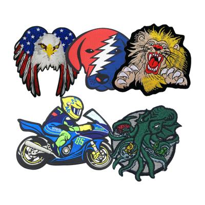 China Other ZD Custom Patches Wholesale Iron On Logo Woven Brand Embroidered Large Patch Embroidery Parchment Bordado Embroidery Patches for sale