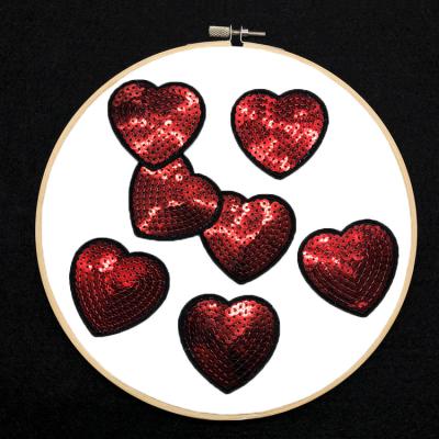 China Other ZD Wholesale Cheap Iron On Heart Shape Embroidery Patch For Clothing Sweatpants Patch for sale