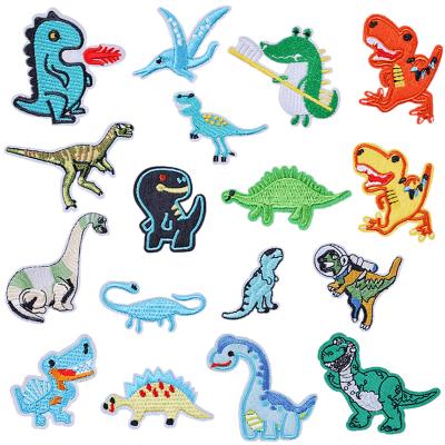 China Other ZD Wholesale Cute Animal Embroidered Iron On Patches Embroidery Cartoon Dinosaur Patch for sale