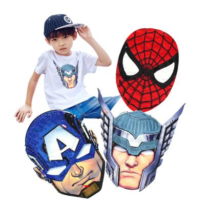 China Big Latest ZD Handmade Top Selling Cartoon Kids Boy Clothing Sew On Hero Sequin Embroidery Patch for sale