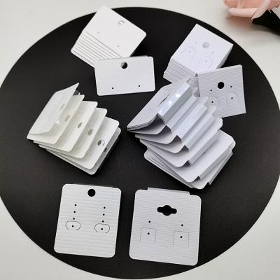 China Cheap ZD Jewelry Earring Hair Accessories PVC Pile Earrings Ear Stud Ear Stud Display Card Blank White Package For Jewelry for sale