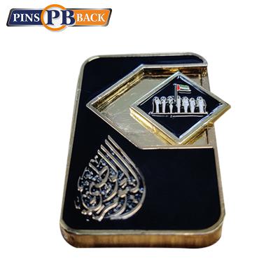 China China Saudi Arabia Badge UAE Friendship Flag Magnetic Lapel Pin Customize for sale