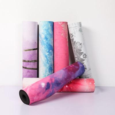 China Wholesale Non-Slip/Durable/Washable/High Sweatproof Non-Slip Print Custom Resilience Yoga Mat New Design 6mm Yoga Suede Tape for sale