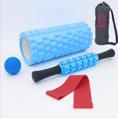 China Convenient 33cm Yoga Column Massage Stick Face Ball Set Hollow Foam Roller Pilates Yoga Foam Roller Set for sale