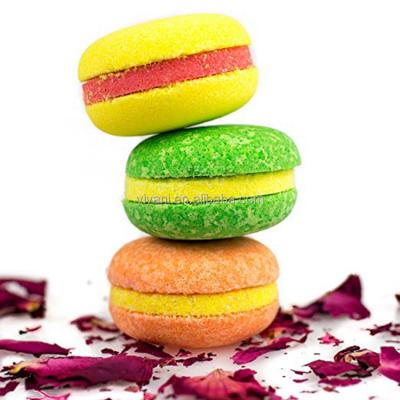 China Moisturizing natural fizzy ingredient macaron bath, handmade bubble bath bomb colorful fizzers for sale