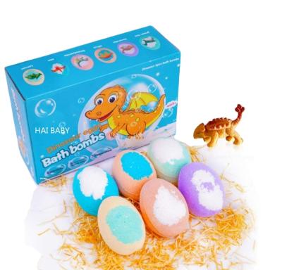 China Natural Bath Products For Women Glitter Dinosaur Egg Bath Bombs Set OEM for sale