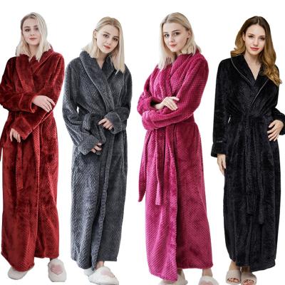 China Breathable Soft Couples Flannel Nightgown Men Women Plus Size Pajamas Waffle Bathrobe With Belt for sale