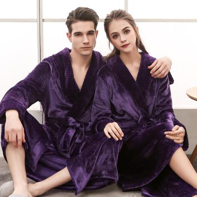 China Custom Thermal Plush Fluffy Flannel Soft Fleece Spa Couples Bathrobe Custom Bathrobe Women's Bathrobes With Custom Logo for sale