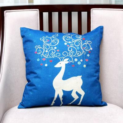 China Wholesale Christmas Decoration Elk Snowflake Led Christmas Throw Pillow Covers With Shining Lights for sale