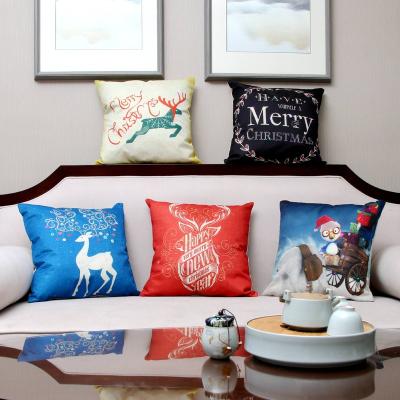 China Christmas Decoration Festival Gift Cushion LED Christmas Pillow Case Flashing Canvas Covers with Lights for sale