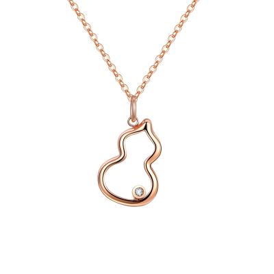 China Fashion High Quality Rose Gold Titanium Steel True Diamond Necklace Exquisite Workmanship Service for sale