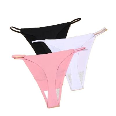 China Breathable CINVIK Sexy Panties Plus Size Thongs Solid Color Low Waist Women's Underwear Comfortable Sexy Lingeries Thongs Female Underpants for sale