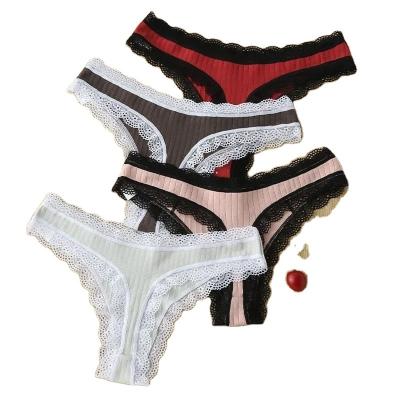 China Breathable CINVIK Women Panties Female Thong Sexy Solid Color Underwear Low-rise Comfort Ladies Underpants Cotton G-string Linger Intimates for sale