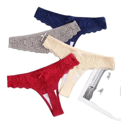 China QUICK DRY CINVIK Woman Sexy Lace G-string Underwear Woman Thong G-String thong Female Underwear Comfortable For Low-Waist Soft Lingeries for sale